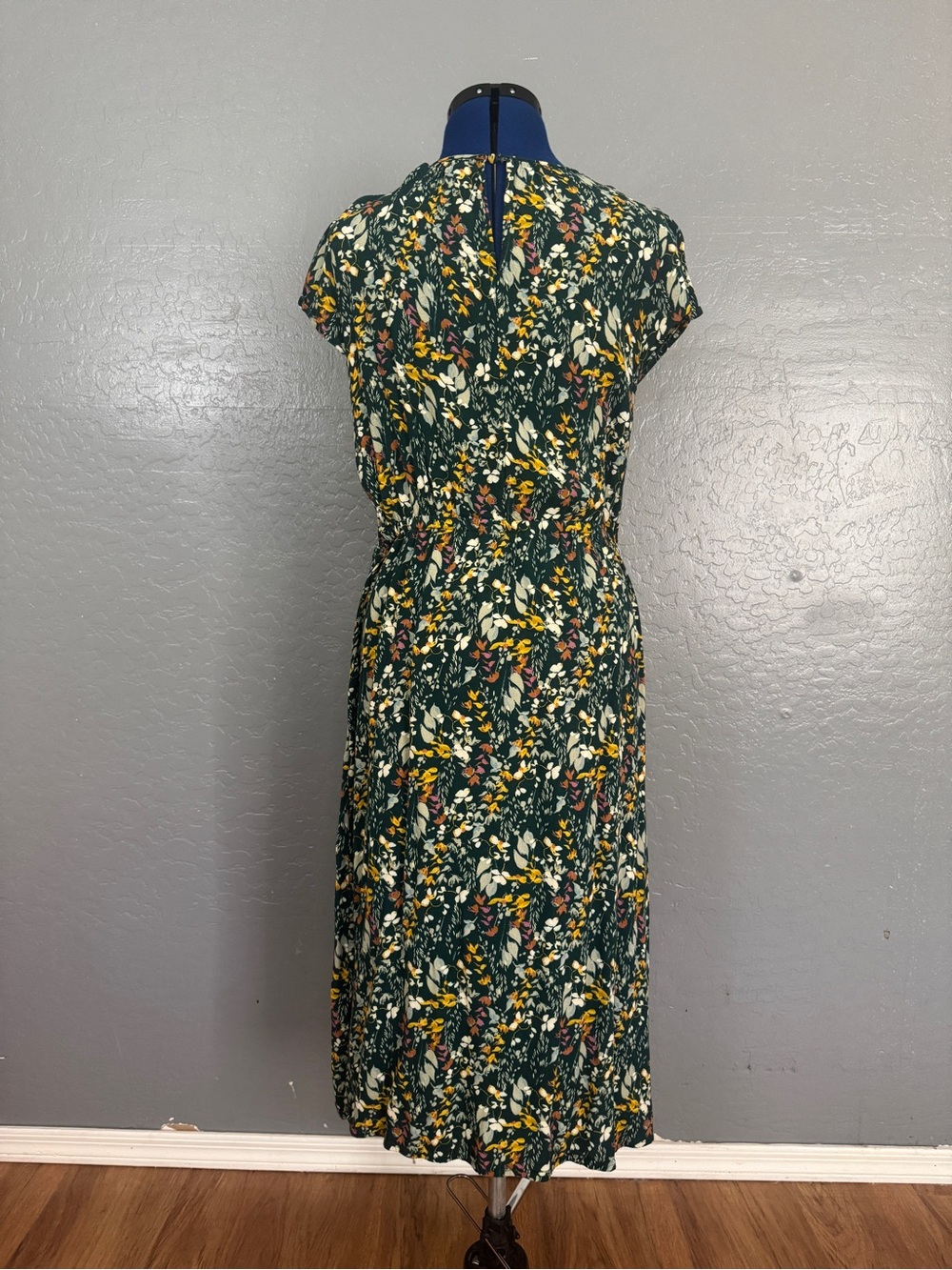 a new day Green Floral Midi Dress with Yellow & Cream Accents - Picture 2 of 6